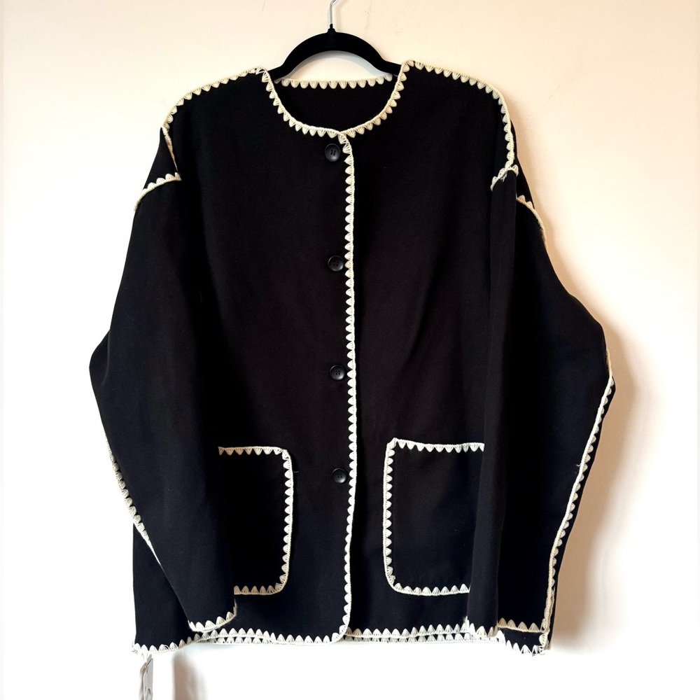 Commense Contrast Trim Jacket (just the jacket, no scarf) - Size L - Picture 7 of 16